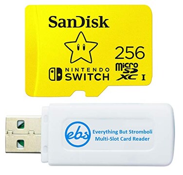Everything But Stromboli SanDisk 256GB Nintendo Switch MicroSDXC UHSI Memory Card for Nintendo Switch OLED Model SDSQXAO256GGNCZN U3 Class 10 4K UHD Bundle with 1 MicroSDXC SD Card Reader