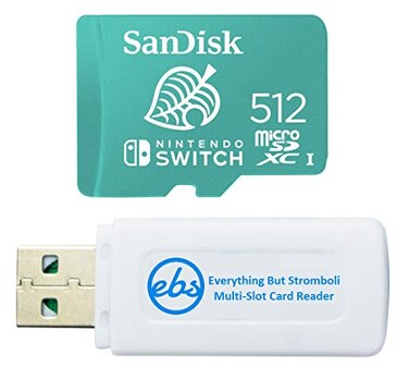 Everything But Stromboli SanDisk Nintendo Switch 512GB MicroSDXC Card Works with Nintendo Switch OLED Model SDSQXAO512GGNCZN U3 Class 10 4K UHD UHSI Bundle with 1 MicroSDXC SD Card Reader