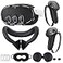 KANG YU Silicone Cover Compatible with MetaOculus Quest 3 Accessories VR Silicone Face Cover VR Shell CoverTouch Controller Grip CaseCamera Lens Protector Set Black