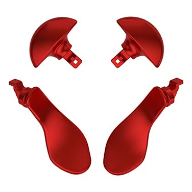 eXtremeRate Back Paddles for PS5 Edge Controller Metallic Scarlet Red Replacement Interchangeable 4PCS Metal Back Buttons for PS5 Edge Controller Controller NOT Included