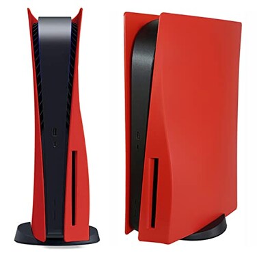 VLANMON Disc Edition Face Plates Cover Skins Shell Panels for PS5 Console Accessories for PlayStation 5 Protective Shell Replacement Faceplate Red