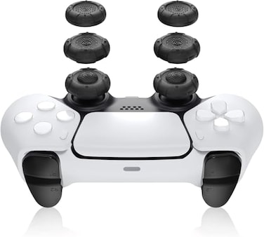 GeekShare Thumb Grip Caps for PS5 Thumbsticks Cover Set Compatible With Switch Pro and PS4PS5 Controllers 3 Pairs 6 Pcs Black