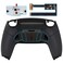 eXtremeRate Black Real Metal Buttons RMB Version RISE4 Remap Kit for PS5 Controller BDM010 020 with Black Rubberized Grip Redesigned Back Shell Upgrade Board and 4 Back Buttons for PS5 Controller