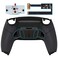 eXtremeRate Black Real Metal Buttons RMB Version RISE4 Remap Kit for PS5 Controller BDM010 020 with Black Rubberized Grip Redesigned Back Shell Upgrade Board and 4 Back Buttons for PS5 Controller