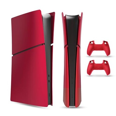 PEYANZ Faceplate Cover Compatible with PlayStation 5 Slim Digital Edition Protective ABS Shell ScratchResistant Matte Surface Includes 2 Silicone Covers