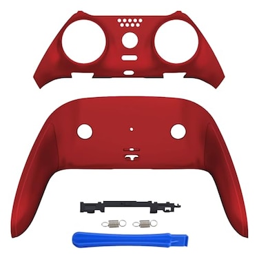 eXtremeRate Top Bottom Decorative Trim Shell Compatible with ps5 Edge Controller DIY Replacement Front Back Clip Shell Custom Scarlet Red Plates Cover Compatible with ps5 Edge Controller