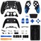 eXtremeRate Full Set Shell with Buttons Touchpad Cover Compatible with ps5 Edge Controller Blue Flame Replacement Decorative Trim Shell Front Back Plates Compatible with ps5 Edge Controller