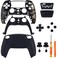 Coolerage Replacement Housing Shell for PS5 ControllerFaceplates Replacement kit for PlayStation 5 ControllerIncludes Front and Back ShellThumbsticksTouch Pad Buttons Frosted Black
