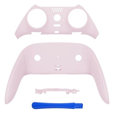 eXtremeRate Top Bottom Decorative Trim Shell Compatible with p s 5 Edge Controller DIY Replacement Front Back Clip Shell Custom Cherry Blossoms Pink Plates Cover Compatible with p s 5 Edge Controller
