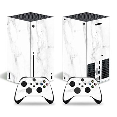 CXWITHY Skin Sticker for Xbox Series X Protective Cover Wrap Vinyl Decal Compatible with Console and Wireless Controller White