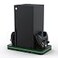 CODOGOY Charging Stand with Cooling Fan Vertical Stand Compatible with Xbox Series XS Console and Controller Vertical Dual Controller Charger Station Dock Accessories with 3 USB PortsBlack