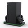 CODOGOY Charging Stand with Cooling Fan Vertical Stand Compatible with Xbox Series XS Console and Controller Vertical Dual Controller Charger Station Dock Accessories with 3 USB PortsBlack