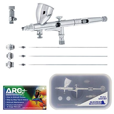 Master Airbrush G444SET High Precision Detail Control DualAction Gravity Feed Airbrush Professional Set and Includes ARC Link Card