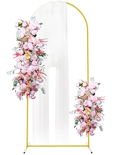 putros Putros Metal Arch Stand 6FT Gold Wedding Balloon Arched Backdrop Stand Square Arch Frame for Birthday Party Bridal Baby Shower Ceremony Decoration