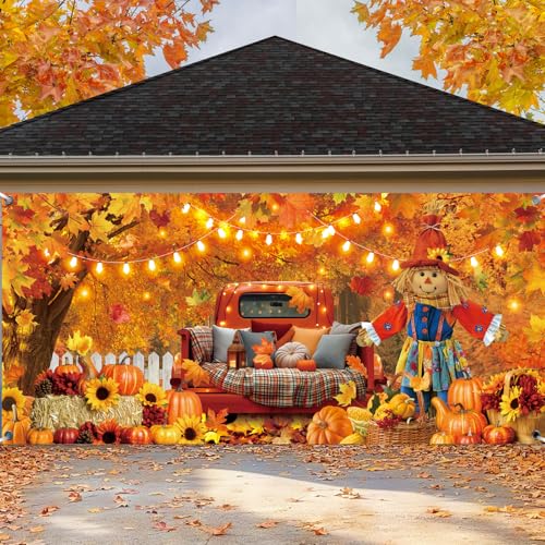 preboun Preboun Fall Leaves Garage Door Banner