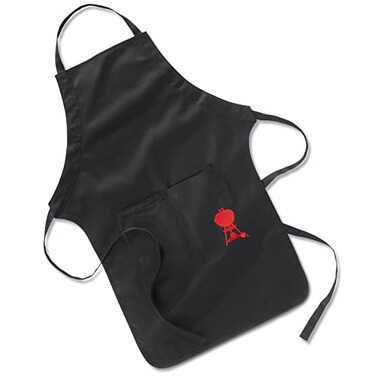 Weber Black Apron Adjustable Neckband Deep Front Pocket Towel Loop for a Custom Comfortable Fit