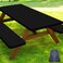 Smiry Picnic Table Cover with Bench Covers Waterproof Elastic Fitted Polyester Tablecloths for 6 Ft Rectangle Tables Washable Windproof Tablecloth for Camping RV Outdoor Black 30x72 Inches