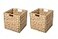 Trademark Innovations Foldable Hyacinth Storage Basket with Iron Wire Frame By Set of 2