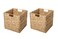Trademark Innovations Foldable Hyacinth Storage Basket with Iron Wire Frame By Set of 2
