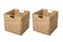 Trademark Innovations Foldable Hyacinth Storage Basket with Iron Wire Frame By Set of 2