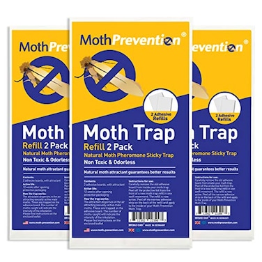 MothPrevention Clothes Moth Trap Replacement Strips 6 Strips in Total Refills for Moth Traps for Closets Clothing