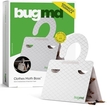 BugMD Clothes Pantry Moth Traps 6 Count Sticky Glue PheromoneBased Repellent for Closets Cabinets Wardrobes NonToxic White