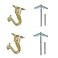 Rocky Mountain Goods Ceiling Swag Hook 2 Pack with Mounting Hardware 1 12 Heavy Duty Swag Hooks for Hanging Planter Ceiling or Extender Chains Easy Install with ScrewsBrackets Brass