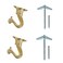 Rocky Mountain Goods Ceiling Swag Hook 2 Pack with Mounting Hardware 1 12 Heavy Duty Swag Hooks for Hanging Planter Ceiling or Extender Chains Easy Install with ScrewsBrackets Brass