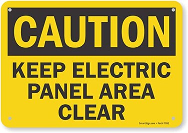 SmartSign Caution Keep Electric Panel Area Clear Sign 7 x 10 Plastic