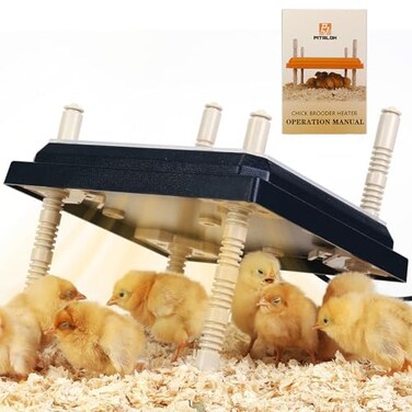Pitalok Brooder Heater for Chicks Chick Brooder Heating Plate with Easy Cleaning Plate Poultry Coop Heater Chicks Warmer 12 x 12 for 20 Chicks Adjustable Height Brooding Heater 22 Watts