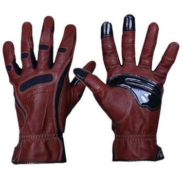 Bionic Mens Tough Pro with Natural Fit Premium Leather Work Gloves Large Brown