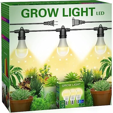 Briignite Hanging Grow Light 3 LED Full Spectrum Grow Lights with 886ft Power Cord Replaceable Bulbs E26 Base Linkable Hanging Plant Light 300W Equivalent