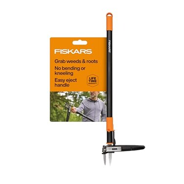 Fiskars 3Claw Stand Up Weed Puller Tool Gardening Weeder Hand Weeding Tool with 39 Long Ergonomic Handle with EasyEject Mechanism
