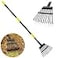 Feblomst Rake Garden Leaf Rakes for Lawns Heavy Duty Yard Metal Rake Tools with 9 Small Narrow Rake Head 65 Adjustable Long Handle 11 Steel Tines Quick Clean up Rake for Shrub Flower Bed Camping