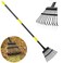 Feblomst Rake Garden Leaf Rakes for Lawns Heavy Duty Yard Metal Rake Tools with 9 Small Narrow Rake Head 65 Adjustable Long Handle 11 Steel Tines Quick Clean up Rake for Shrub Flower Bed Camping
