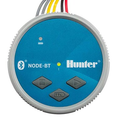 Hunter Industries Hunter NODEBT100 Bluetooth Battery Operated Sprinkler Controller with Solenoid Waterproof Irrigation Timer Easy Install for Gardens Lawns Parks Greenhouses