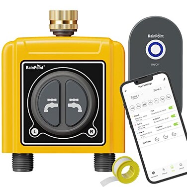 RAINPOINT WiFi Hose Timer Smart Water Timer for Garden Drip Irrigation Controller System with WiFi Hub Automatic Manual Watering Alexa APP Voice Control