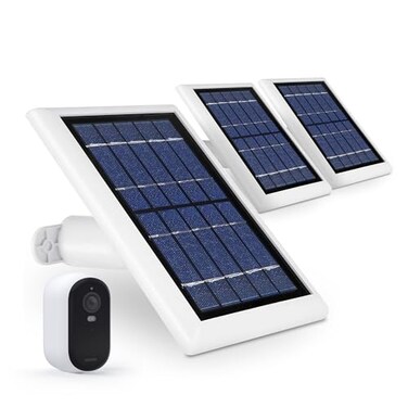 Wasserstein Solar Panel Compatible with Arlo Essential 2K Outdoor Security Camera 2nd Gen XL 2nd Gen Essential Spotlight Camera NOT Included 3Pack White