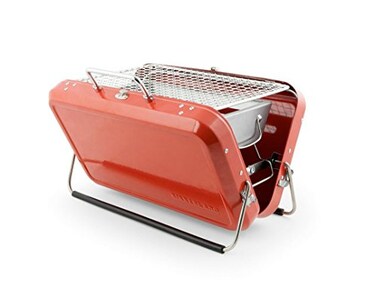 Kikkerland BQ01RD Portable BBQ Suitcase Red