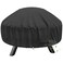 SHINESTAR Round Fire Pit Cover for 2232 Inch Fire Pit Waterproof and Windproof with Straps and Builtin Vents 32 Dia x 135 H Black