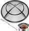 Hydream Fire Pit Spark Screen24 Inch Fire Pit Screen Cover Outdoor with HandlePokerFirepit Screens Round Cover Mesh Replacement HeavyDuty Steel Fire Pit Cover for BackyardBeachRV Camping