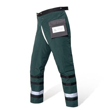 YARDMARIS Technical Wrap Chainsaw Chaps by UL Class A 8 Layers Chainsaw Pants Apron Style Army Green