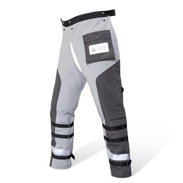 YARDMARIS Technical Wrap Chainsaw Chaps by UL Class A 8 Layers Chainsaw Pants Apron Style Black Gray