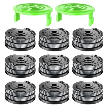 Chway 11 Pcs Dual Line String Trimmers Spools Compatible with Greenworks Model 2101602 2101602A STBA40B210 BST4000 0065 Line Replacement Spool 2900719 and Spool Cap Cover9 Spools 2 Caps