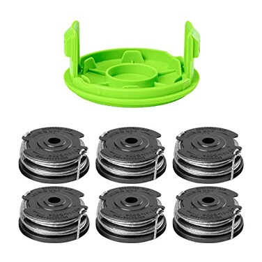 Greenworks 0065 Dual Line AutoFeed String Trimmer Spools 6Pack Replacement Spool Cover