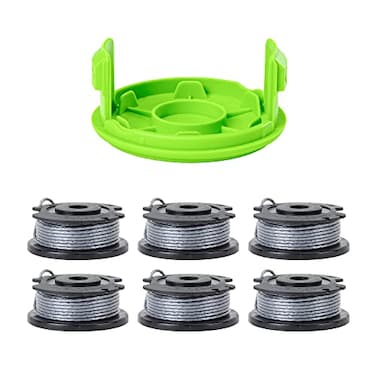 Greenworks 0065 Single Line AutoFeed String Trimmer Spools 6Pack Replacement Spool Cover