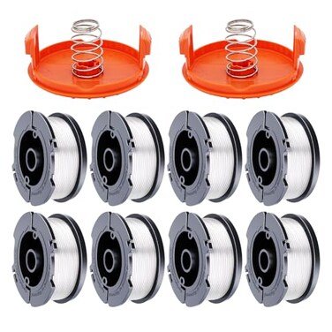 Hechuang 10 Pack Weed Eater Spool Spool Replacement for BlackDecker AF100 String Trimmers30ft 0065 Line String Trimmer Replacement Spool 8 Replacement Spool 2 Trimmer Cap 2 Pack Spring