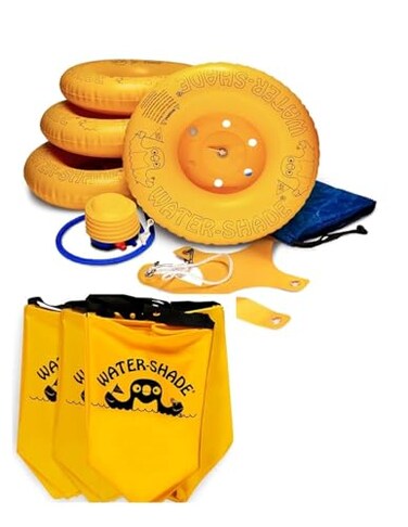 Water-Shade Complete Shade System Water Shade Floating Canopy Float Kit Wind Anchor Bundle for Pool Lake Converts PopUp Canopy to Floating Shade Heavy Duty PVC Float System Canopy Not Included