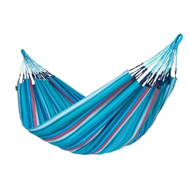 LA SIESTA Brisa Double Outdoor Hammock ColombianMade Polypropylene UV Weather Resistant for Backyard Patio Wave