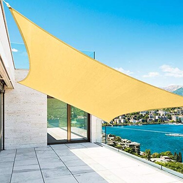 ShadeBeyond ShadeBeyond 10x13 Sun Shade Sails Curved Canopy Rectangular Sand 185GSM Shade Sail Permeable for Patio Deck Yard Backyard We Make Custom Size